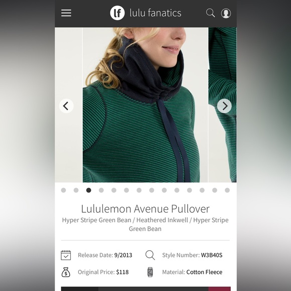 Lululemon- Avenue Pullover- GreenBean/Inkwell- ~Sz 12 (No Size Dot) - Picture 8 of 17